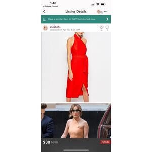 C/Meo Collective Two Sides Halter Red Midi Dress Women's Size S